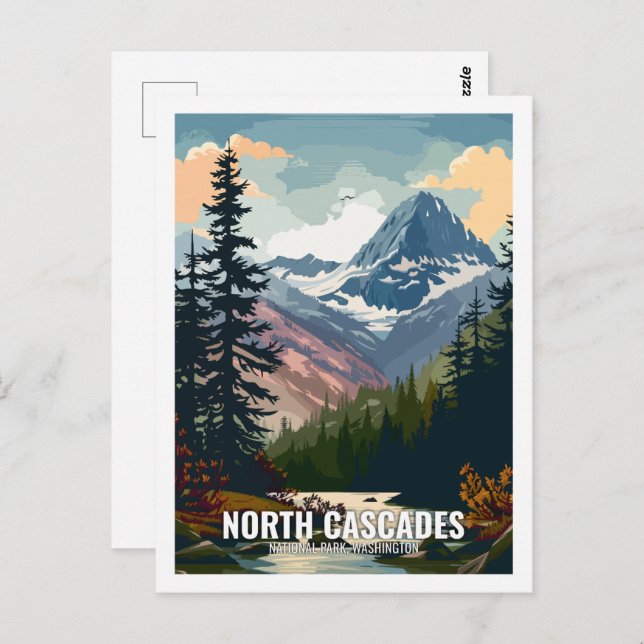 Postal Parque nacional Cascades del Norte Washington EE.U (Anverso / Reverso)
