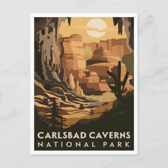Postal Parque nacional Cavernas Carlsbad Nuevo México (Anverso)