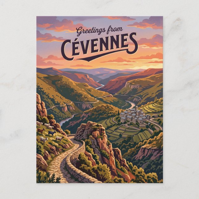 Postal Parque Nacional Cévennes Francia (Anverso)
