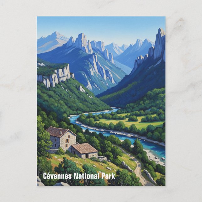 Postal Parque nacional Cévennes Francia Viaje (Anverso)