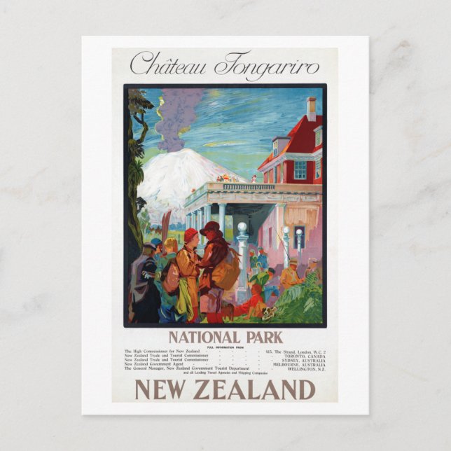 Postal Parque nacional Chateau Tongariro Poster de Nueva  (Anverso)