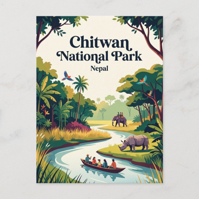 Postal Parque Nacional Chitwan Nepal (Anverso)