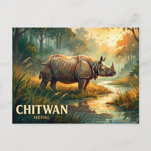 Postal Parque Nacional Chitwan Nepal (Anverso)