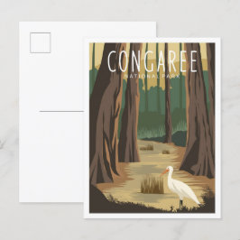 Postal Parque nacional Congaree Ilustracion de Carolina d