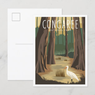 Postal Parque nacional Congaree Ilustracion de Carolina d