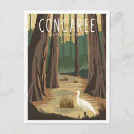 Postal Parque nacional Congaree Ilustracion de Carolina d
