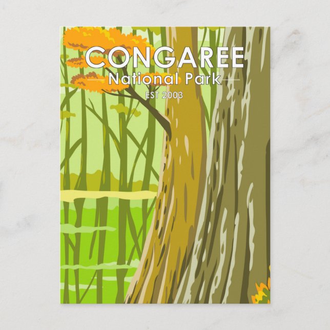 Postal Parque nacional Congaree South Carolina Art Vintag (Anverso)