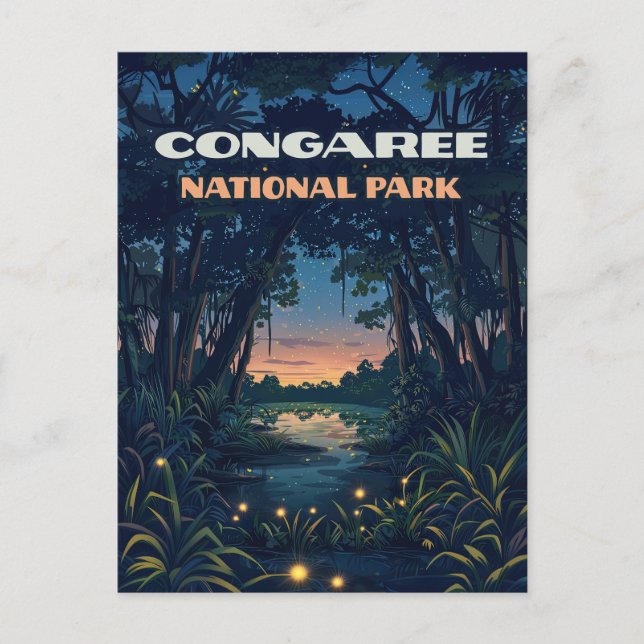 Postal Parque nacional Congaree Swamp South Carolina Retr (Anverso)