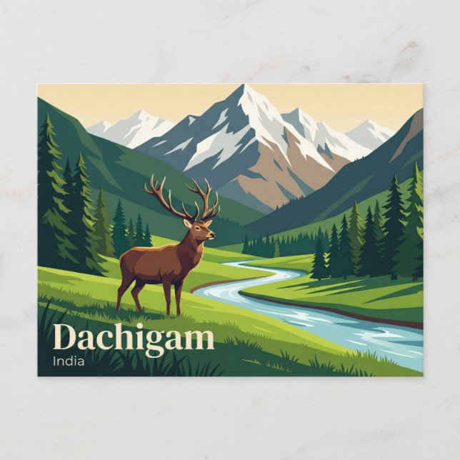 Postal Parque Nacional Dachigam India (Anverso)
