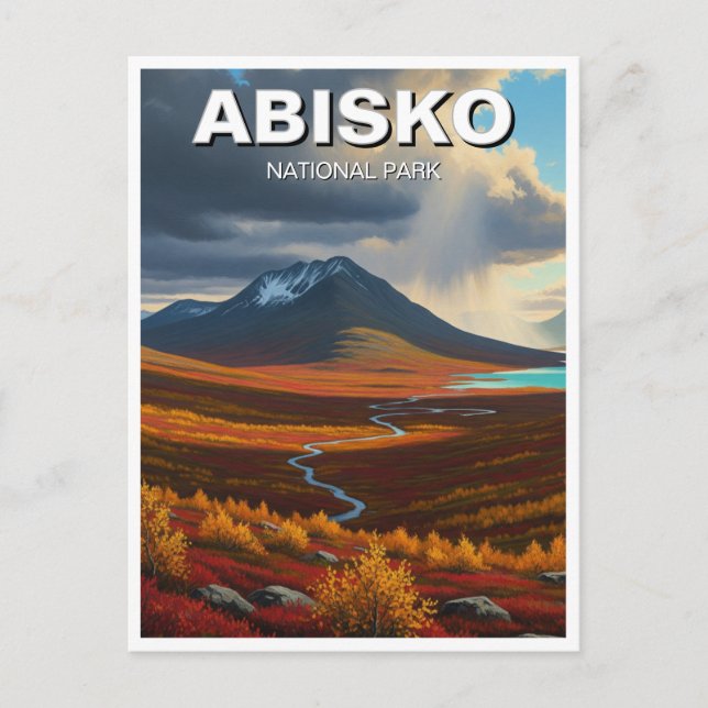 Postal Parque nacional de Abisko Viajes de Suecia (Anverso)