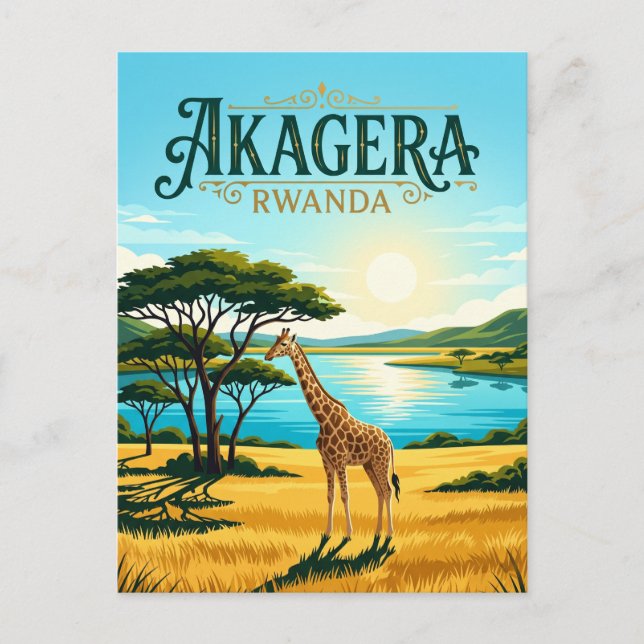 Postal Parque Nacional de Akagera Ruanda (Anverso)