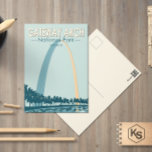 Postal Parque nacional de Arco de Gateway Vintage<br><div class="desc">Diseño de ilustraciones vectoriales de Gateway Arch. El parque se encuentra en St. Louis,  Misuri,  cerca del punto de partida de la expedición Lewis y Clark.</div>