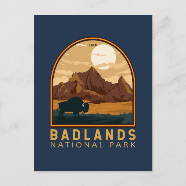Postal Parque nacional de Badlands Emblem (Anverso)