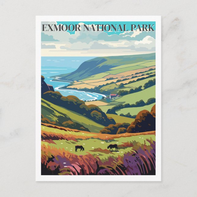 Postal Parque Nacional de Exmoor, Inglaterra (Anverso)