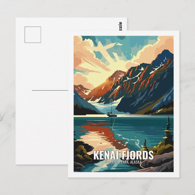Postal Parque nacional de fiordos de Kenia Alaska USA (Anverso / Reverso)