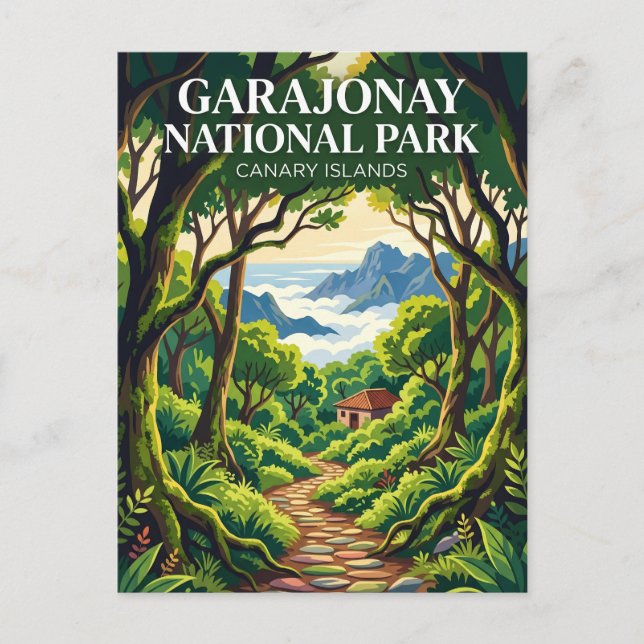 Postal Parque Nacional de Garajonay España (Anverso)