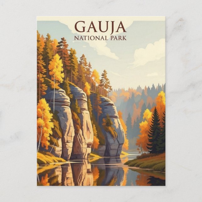 Postal Parque Nacional de Gauja en Letonia Viajes (Anverso)
