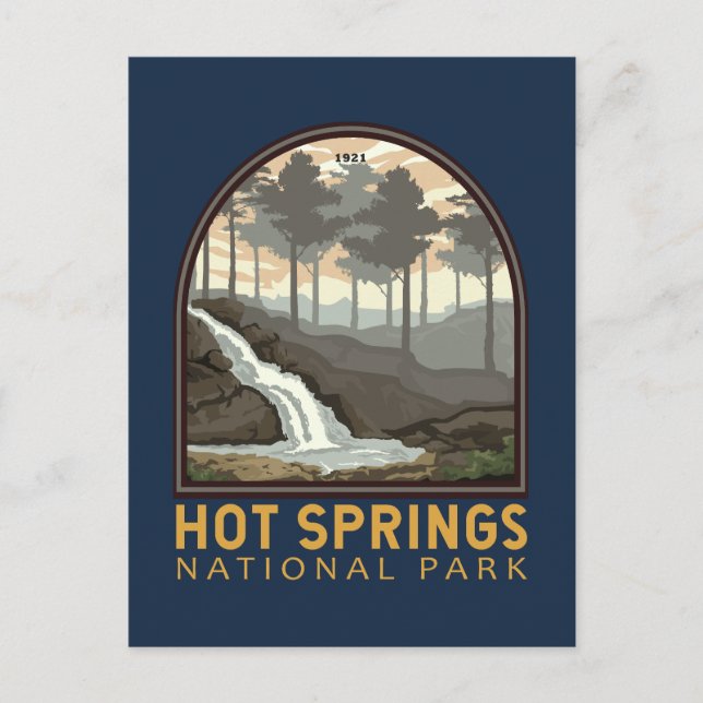 Postal Parque nacional de Hot Springs Emblem (Anverso)