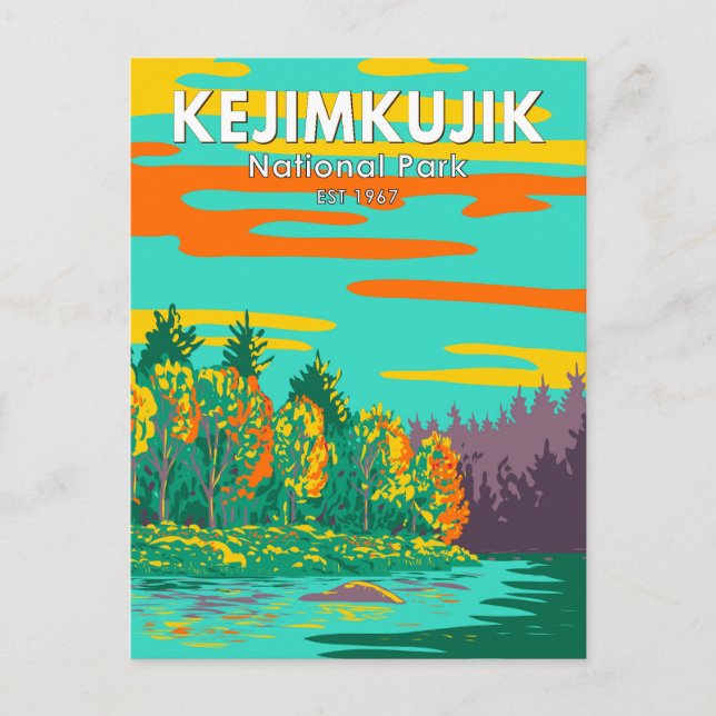 Postal Parque nacional de Kejimkujik aún retro en Canadá (Anverso)