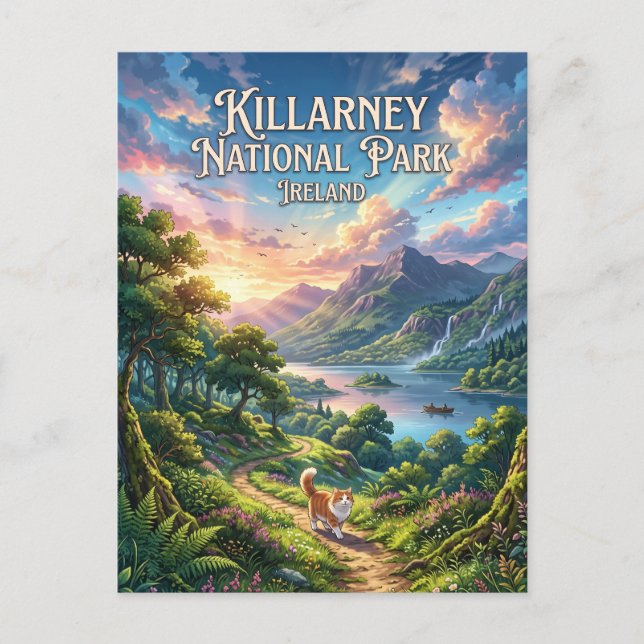 Postal Parque Nacional de Killarney Irlanda (Anverso)