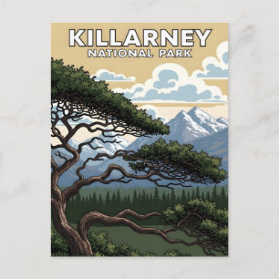 Postal parque nacional de Killarney viaje vintage