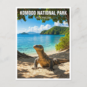 Postal Parque nacional de Komodo Dragon