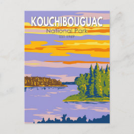 Postal Parque nacional de Kouchibouguac Viaje Arte Vintag