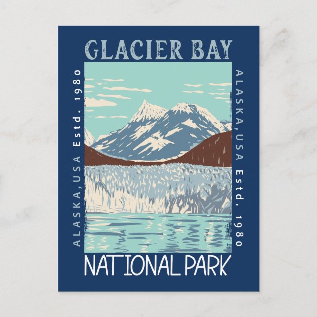 Postal Parque nacional de la Bahía del Glaciar Alaska (Anverso)