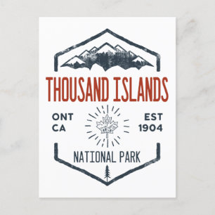 Postal Parque nacional de las Islas del Mil Islas Vintage