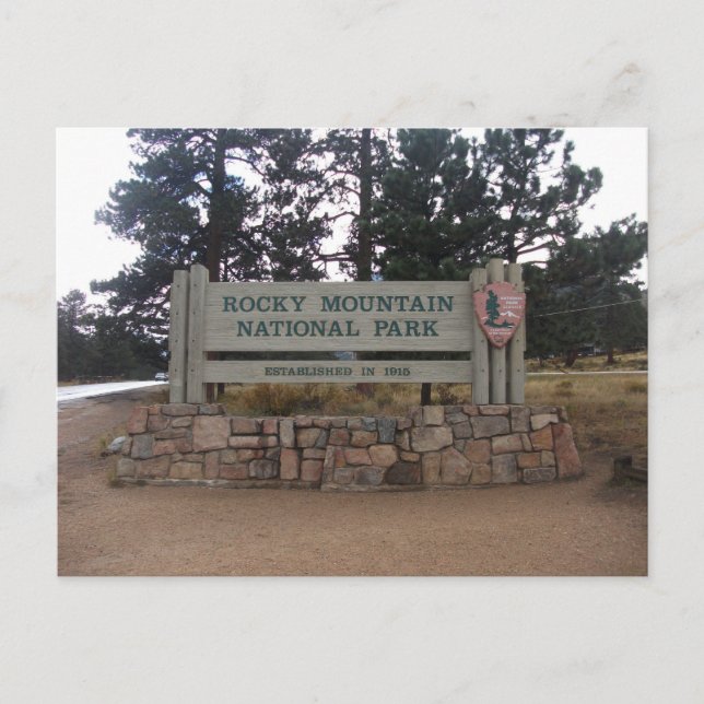 Postal Parque nacional de las Montañas Rocosas, CO, Rótul (Anverso)