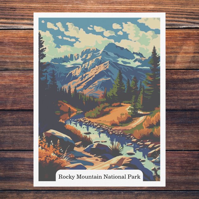Postal Parque nacional de las Montañas Rocosas, Colorado, (Rocky Mountain National Park, Colorado USA Postcard)