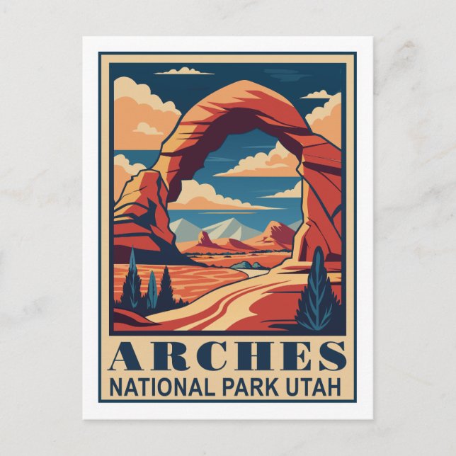 Postal Parque nacional de los Arcos Retro (Anverso)