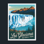 Postal Parque nacional de Los Glaciares<br><div class="desc">Una impresionante y nostálgica representación del Parque Nacional Los Glaciares en Argentina, conocido por sus espectaculares glaciares, majestuosas montañas y paisajes naturales impresionantes. El diseño captura monumentos emblemáticos como el glaciar Perito Moreno, con sus enormes formaciones de hielo y sus llamativos tonos azules, situado en el fondo de cumbres escarpadas...</div>