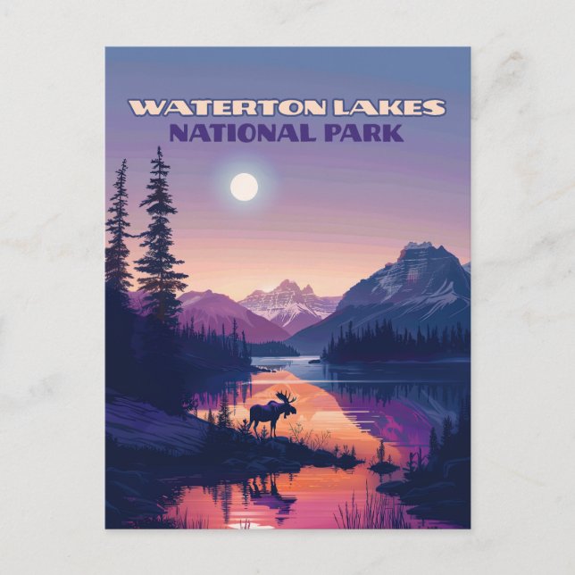 Postal Parque nacional de los Lagos de Waterton Canadá Al (Anverso)