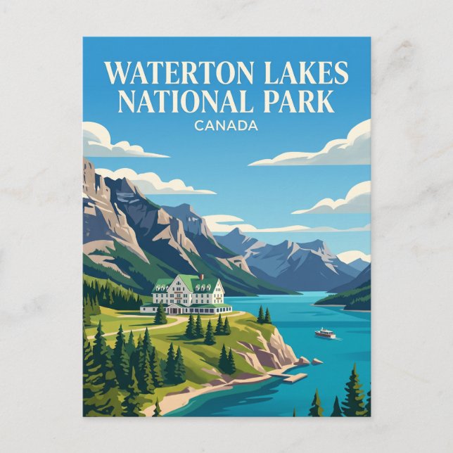 Postal Parque Nacional de los Lagos Waterton Canadá (Anverso)