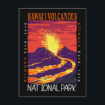 Postal Parque nacional de los Volcanes de Hawái con probl<br><div class="desc">Obra vectorial de los Volcanes Hawaii en un diseño de estilo ventana. El parque está en la isla de Hawái. En su corazón se encuentran los volcanes activos Kīlauea y Mauna Loa.</div>