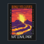 Postal Parque nacional de los Volcanes de Hawái con probl<br><div class="desc">Obra vectorial de los Volcanes Hawaii en un diseño de estilo ventana. El parque está en la isla de Hawái. En su corazón se encuentran los volcanes activos Kīlauea y Mauna Loa.</div>