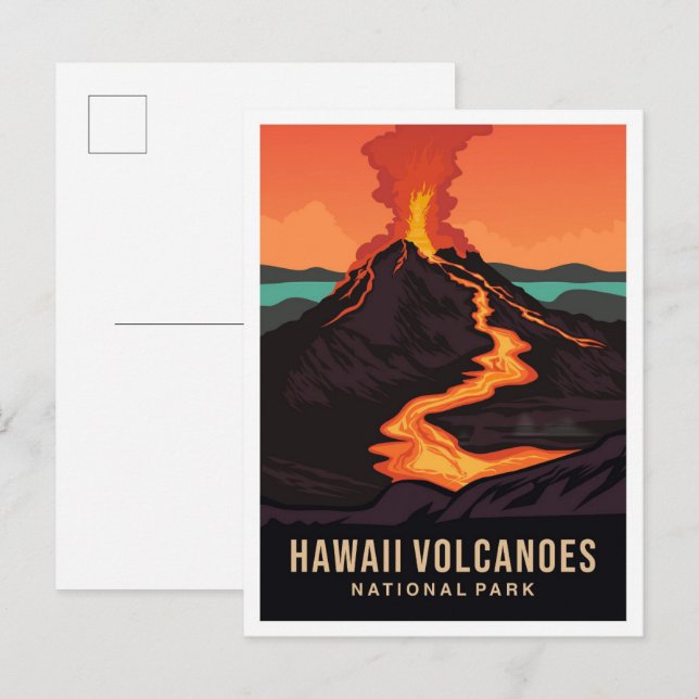 Postal Parque nacional de los Volcanes de Hawái Viajes EE (Anverso / Reverso)