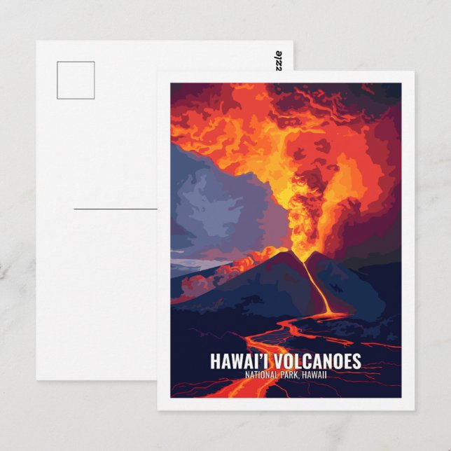Postal Parque nacional de los volcanes Hawai'i (Anverso / Reverso)