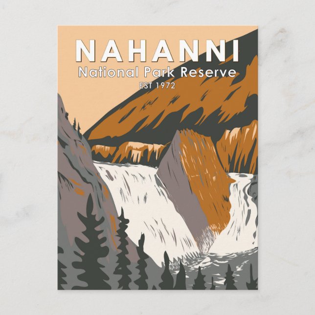 Postal Parque nacional de Nahanni Parque nacional Viaje A (Anverso)