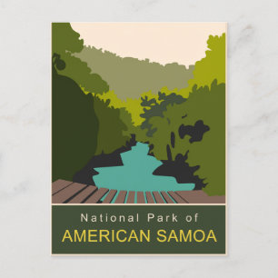 Postal Parque nacional de Samoa Americana Arte de viajes 