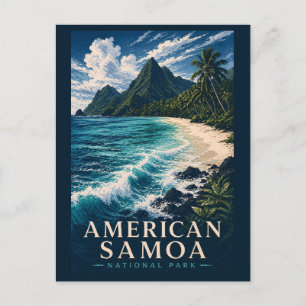 Postal Parque Nacional de Samoa Americana Modern Woodbloc