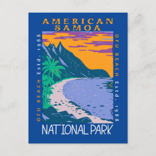 Postal Parque Nacional de Samoa Americana Playa Ofu en De