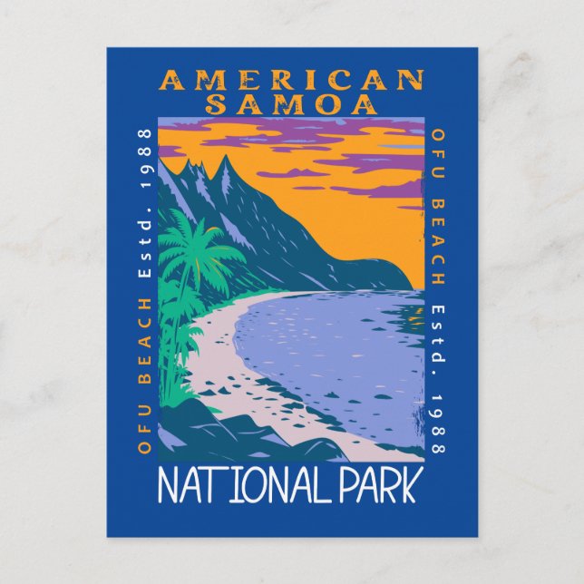 Postal Parque Nacional de Samoa Americana Playa Ofu en De (Anverso)