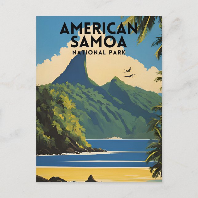 Postal Parque nacional de Samoa Americana Vintage (Anverso)