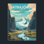 Postal Parque nacional de Vatnajokull Islandia Viaje Viaj<br><div class="desc">Diseño de vectores Vatnajökull. Definida por glaciares masivos,  cuevas de hielo,  cumbres montañosas nevadas,  zonas geotérmicas activas y ríos,  la región incluye Jökulsárlón.</div>
