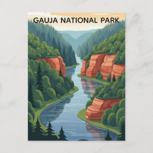 Postal Parque Nacional de Viaje a Gauja en Letonia