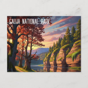 Postal Parque Nacional de Viaje a Gauja en Letonia
