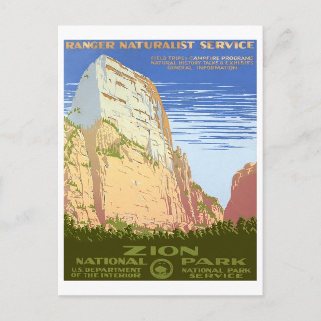 Postal Parque nacional de Zion (Anverso)