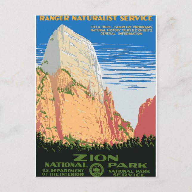 Postal Parque nacional de Zion (Anverso)